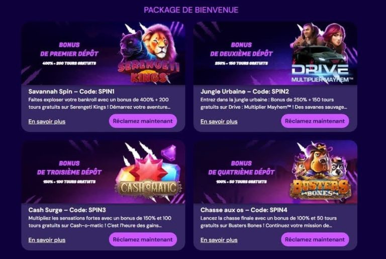 Spin Lynx Casino bonus bienvenue